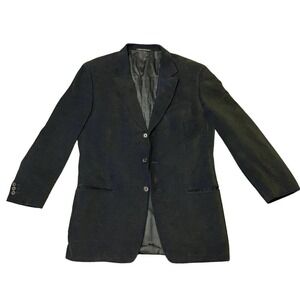 Ermenegildo Zegna Mens Soft Velvet Blazer Coat Long Sleeve Cotton Green Blue s